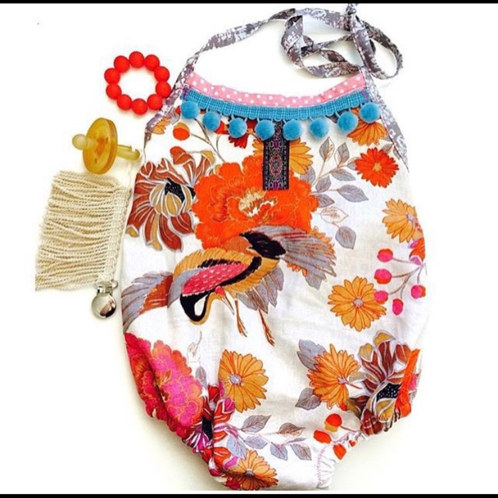 NEW Handmade Boho Gypsy Baby Halter Onesie Romper